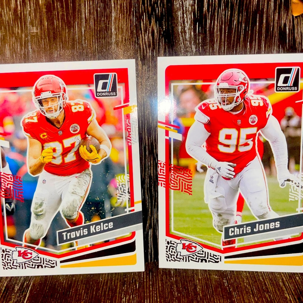 Set of 2 panini NFL donruss cards Kansas City Chiefs Kelce Jones